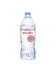 Evian, Natural Mineral Water 1 L PET
