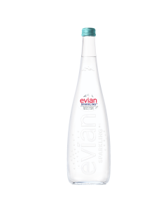 Evian, sparkling mineral water 75 CL glas