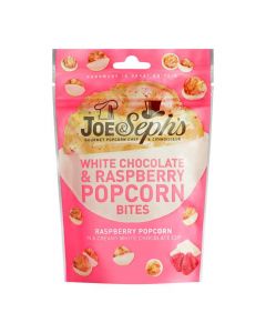 J&S 63 G White Chocolate & Raspberry Popcorn Bites
